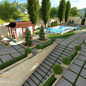 پروژه طراحی محوطه ویلای کلاسیک لواسان