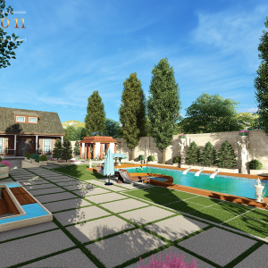 پروژه طراحی محوطه ویلای کلاسیک لواسان