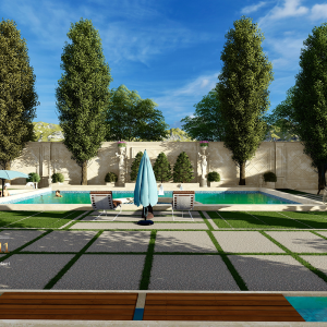 پروژه طراحی محوطه ویلای کلاسیک لواسان