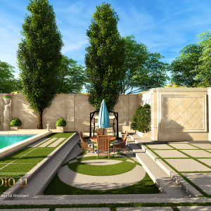 پروژه طراحی محوطه ویلای کلاسیک لواسان