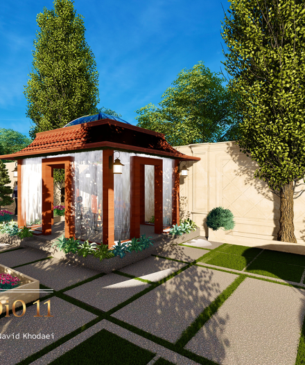 پروژه طراحی محوطه ویلای کلاسیک لواسان