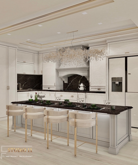 طراحی کابینت به سبک نئوکلاسیک