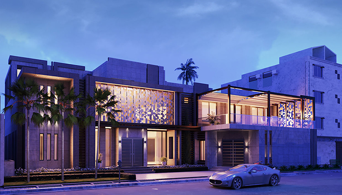 طراحی نمای مدرن در ساختمان