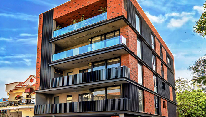 طراحی نمای مدرن در ساختمان